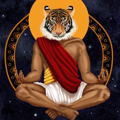 Tiger Meditation. Commission. Made in Photoshop. S
