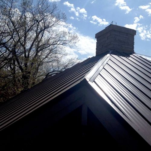 Ribbed steel roofing 