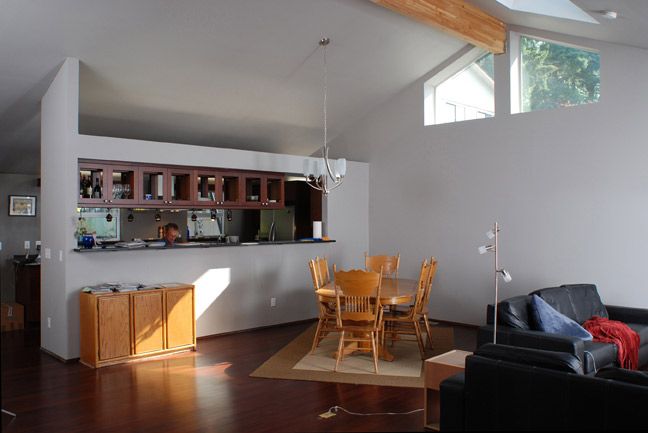 The remodel included opening up the living room, d