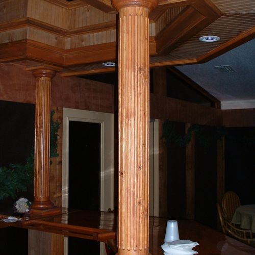 Custom detailed bar pillar.
