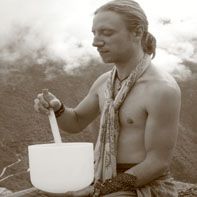 Playing a Crystal Bowl at Machu Picchu, Dec. 2007