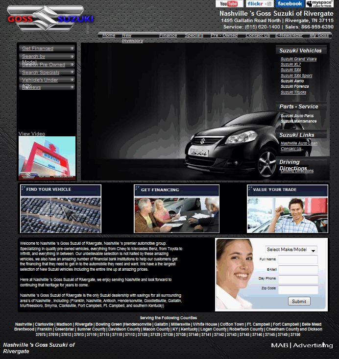 Automotive Website, Motor Mile, Nashville