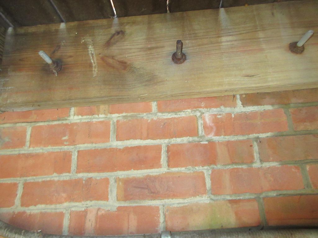 Deck ledger bolts in a straight line