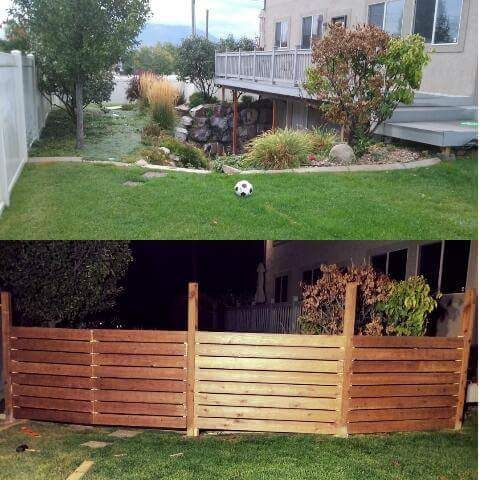 custom build fence and staining