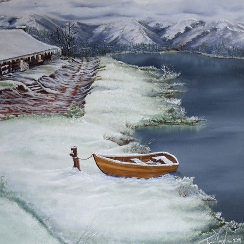Oil Painting By: Tammi Vaughan
Title: Snow Boat
Oi