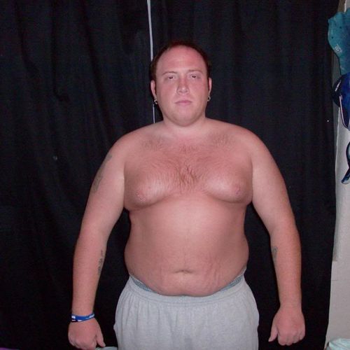 That's me before: 240 lbs with a 42" waist