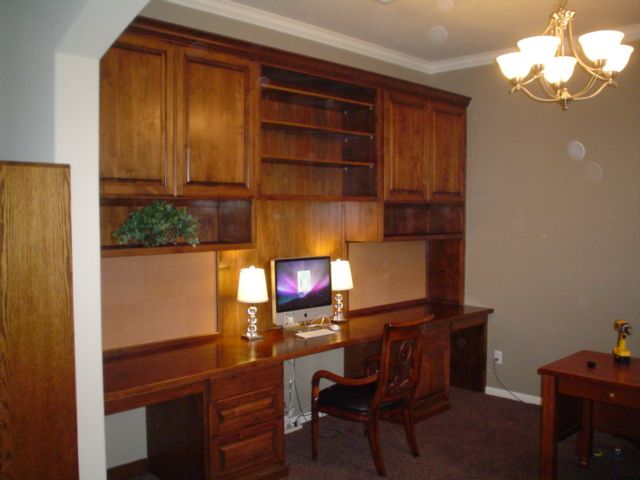 desk, wall unit out of Alder