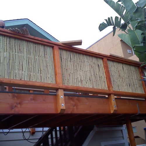 Deck Handrail with Bamboo panels