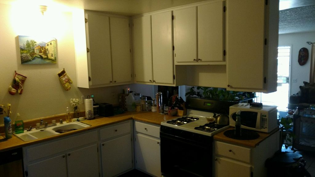 after picture. Cabinets are painted 