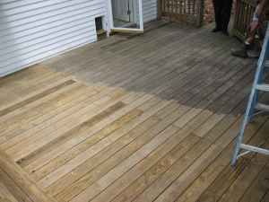 Before and After Pressure Washing Deck