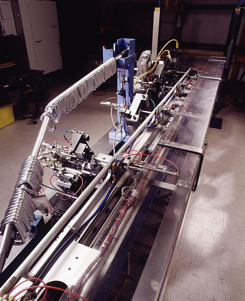 Side view of custom carabiner testing machine.