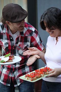 Teaching bruschetta in a San Francisco class
