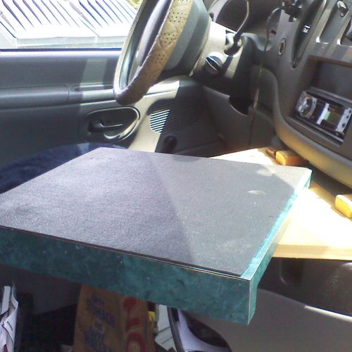 Laptop Stand for a Work Van swivels left or right
