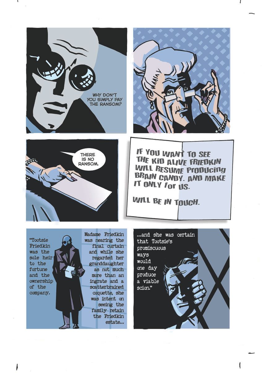 Page from new Mister X story. Illustration, Script