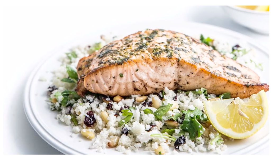 Pan-seared Salmon with Cauliflower Couscous