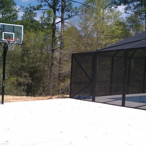 Built this beautiful basket ball court and pool ca