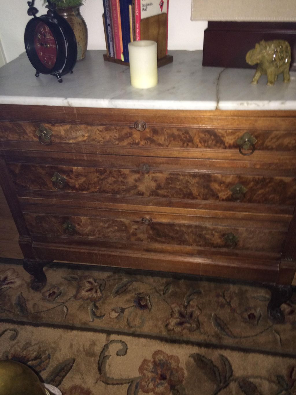 a 1910  dresser with marble  top all refinished