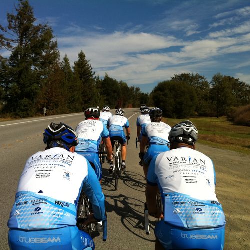 Varian Medical Systems cycling kit worn by employe