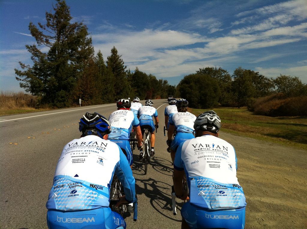 Varian Medical Systems cycling kit worn by employe
