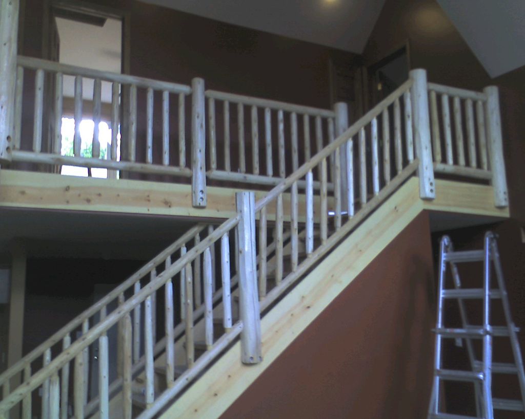 Installation of oak railing systems, rustic, and l