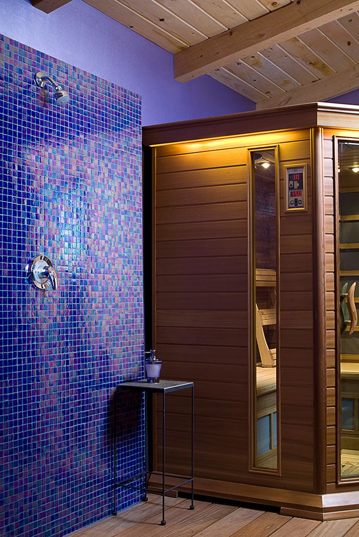View of the Far Infrared Sauna and shower in the S