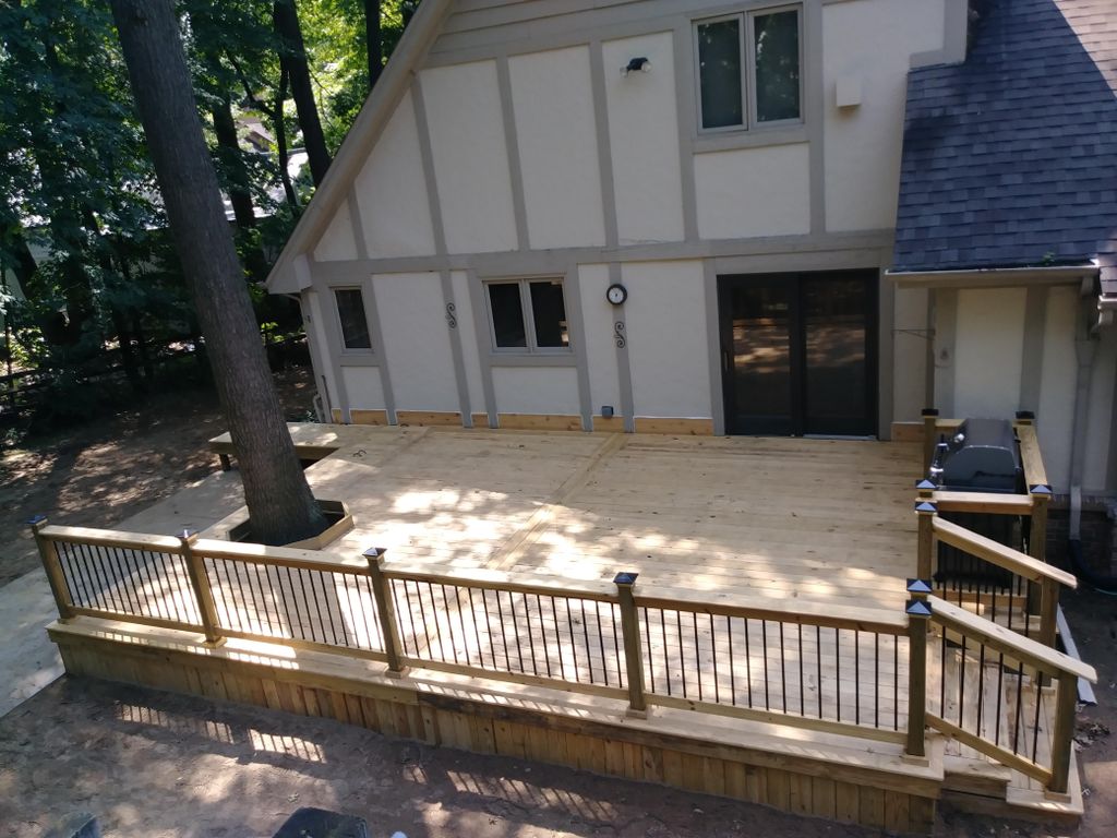 treated lumber deck with hidden fasteners, picture