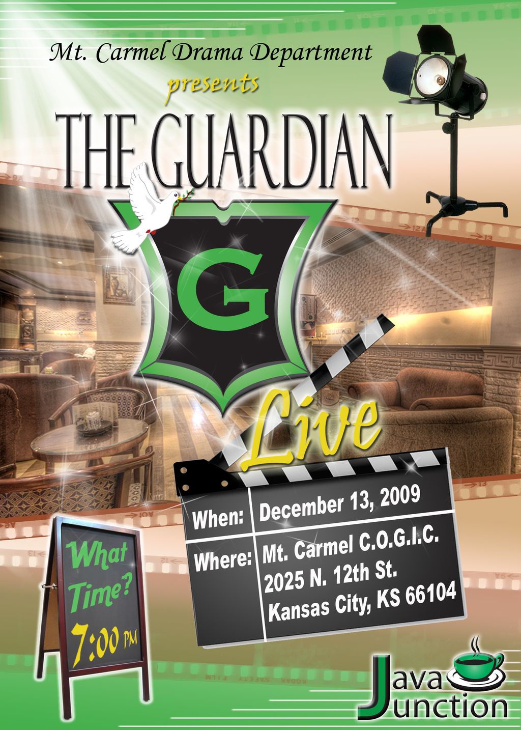 Flyer for my church's first play filming live