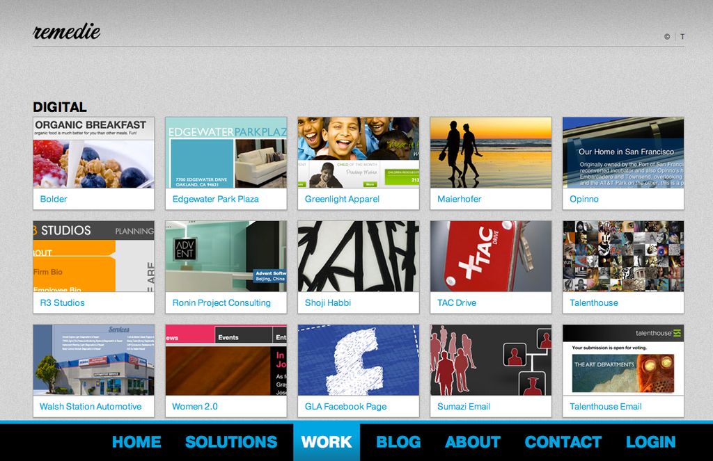 Portfolio page
http://remediestudio.com/work