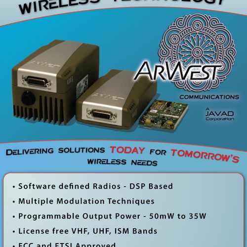 Full page brochure for ArWest Communications Corpo