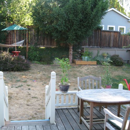 Clean, Poop-Free, Fenced Back Yard With Lots of Do