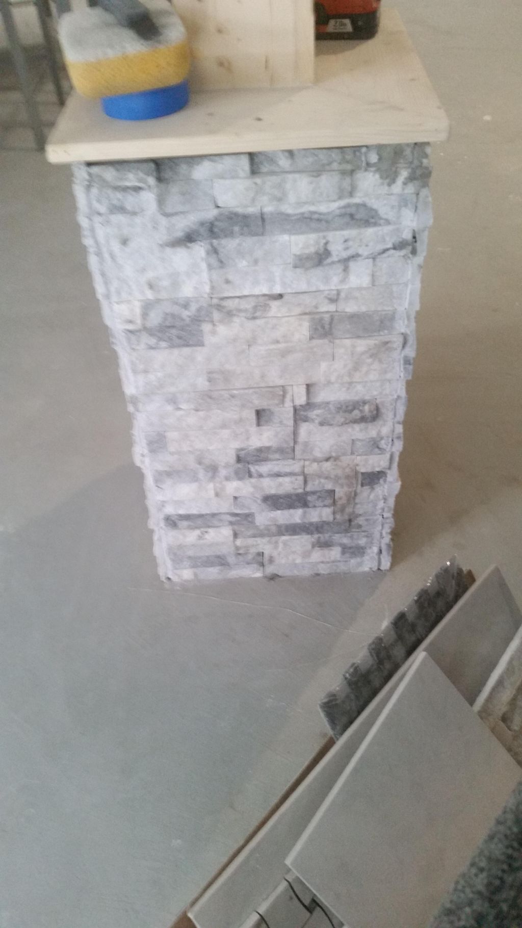 Stacked stone columns