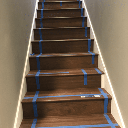Laminate on Steps on Stairway After