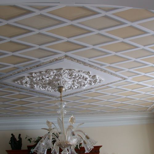 Latice work, faux painting of kitchen ceiling