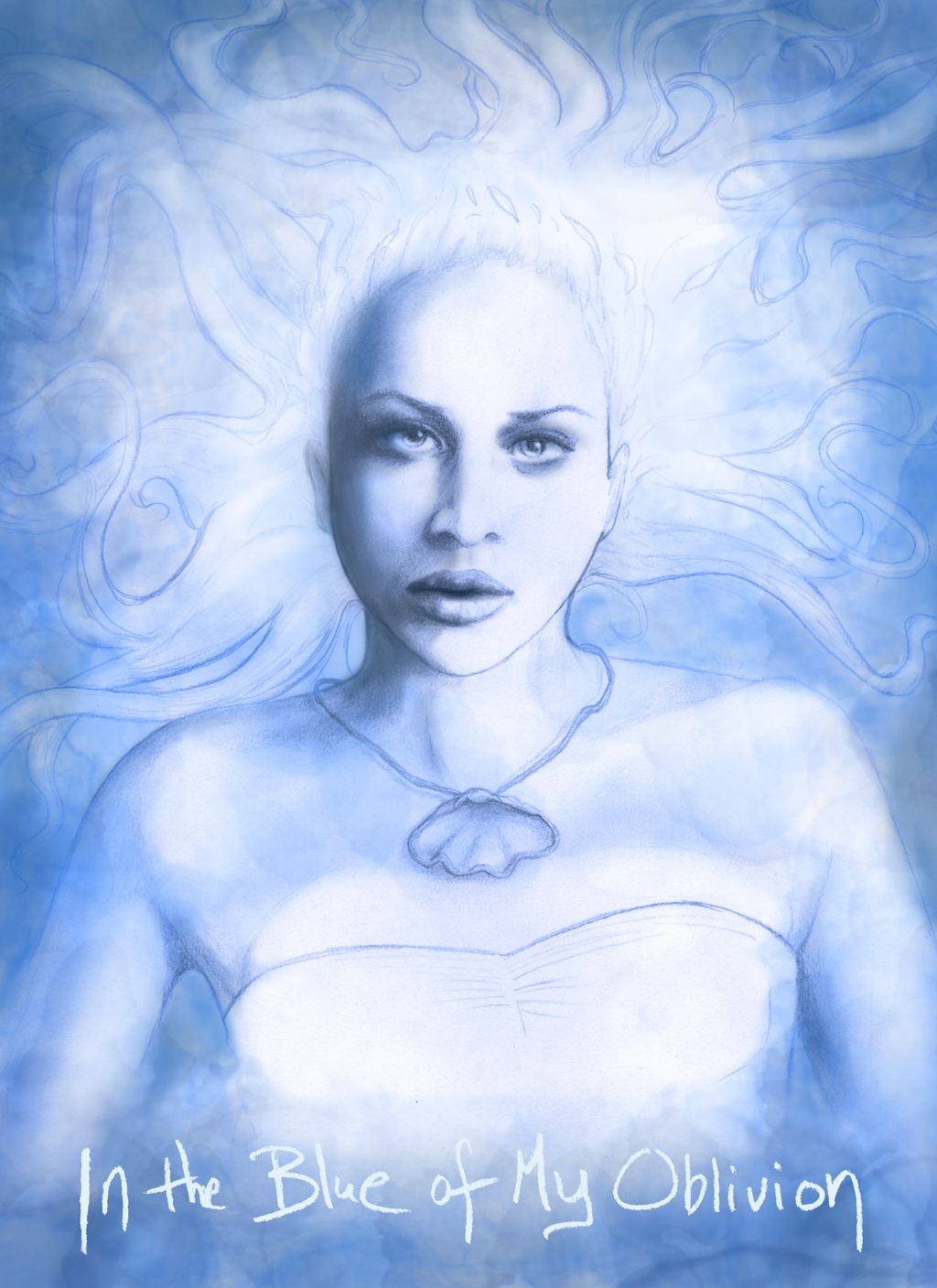 Poster of Fiona Apple. Hand drawn and then painted