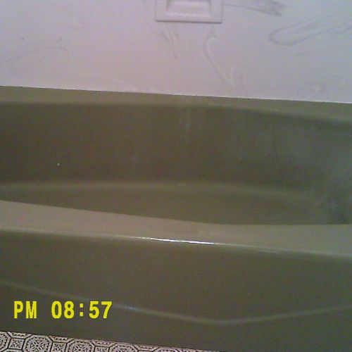Before - Outdated Green Bathtub