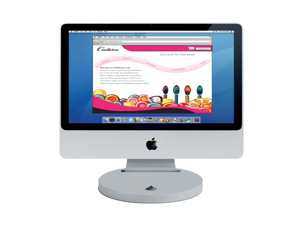 Mockup of website I created for client called Cand