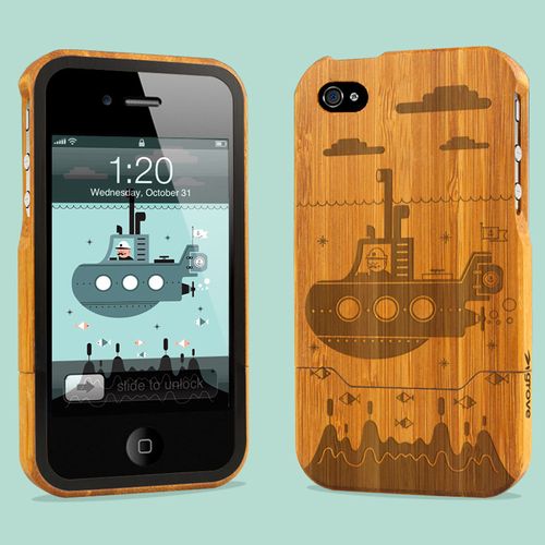 Laser engraved bamboo iPhone4 case from Grovemade.
