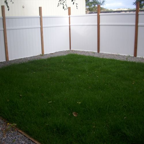 outdoors (double fenced yard for protection)