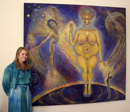 Irene Vincent and her painting "The Realm Where Be