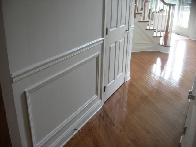 All trim work....baseboard, shadowboxing, chair ra
