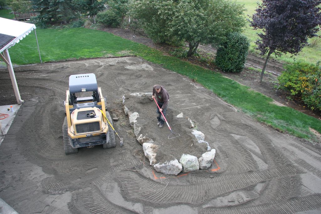 Progress Photo- Fire Pit Project - Large boulders 