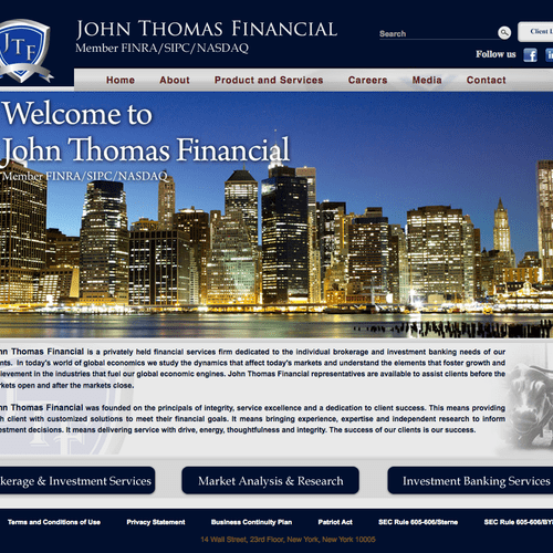 ohn Thomas Financial is a privately held financial