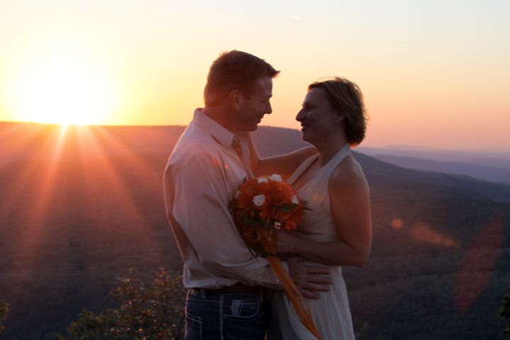 A beautiful sunset wedding