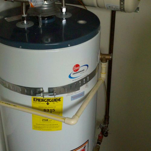 Water heaters, all code compliant. gas and electri