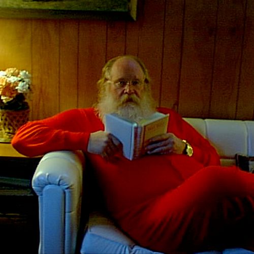Candid photo of Santa at home.