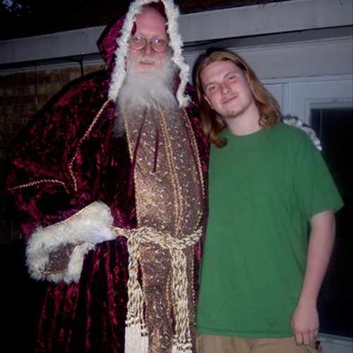 Father Christmas with his real life son, Eugene.