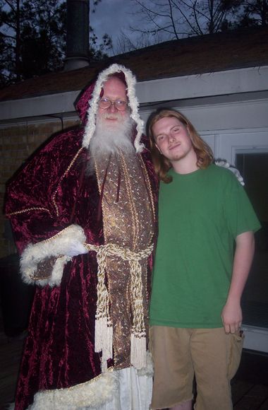 Father Christmas with his real life son, Eugene.