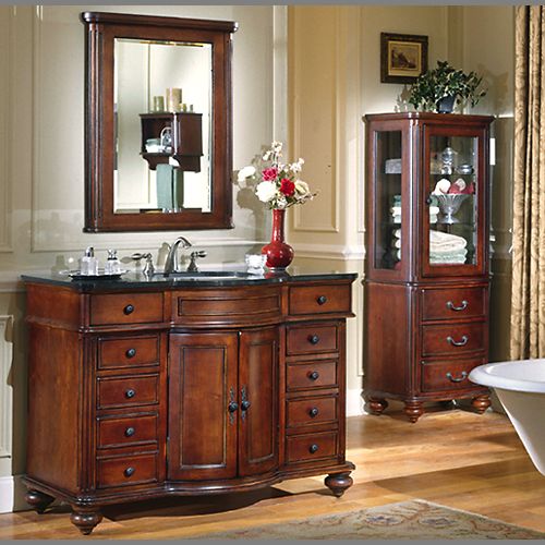 Cherry Vanity with Bow Front Sink at a price you w
