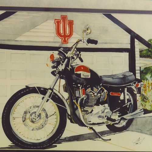 Triumph Motorcycle, watercolor and Best of Show wi
