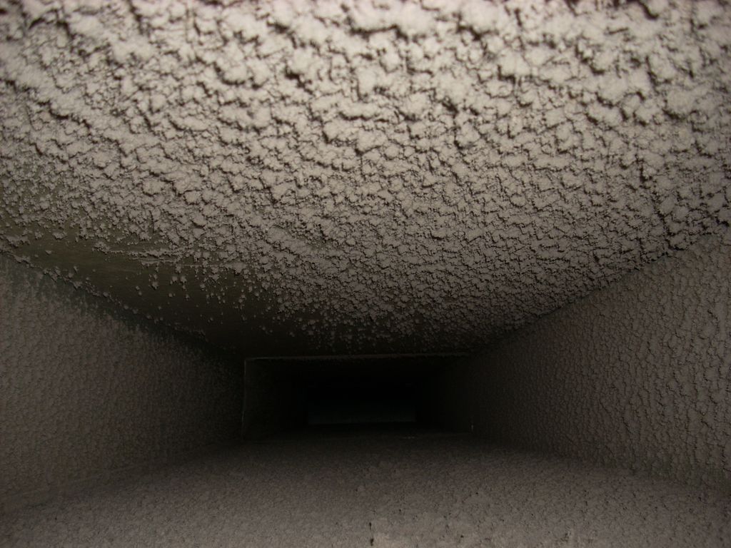 Return air duct before cleaning.